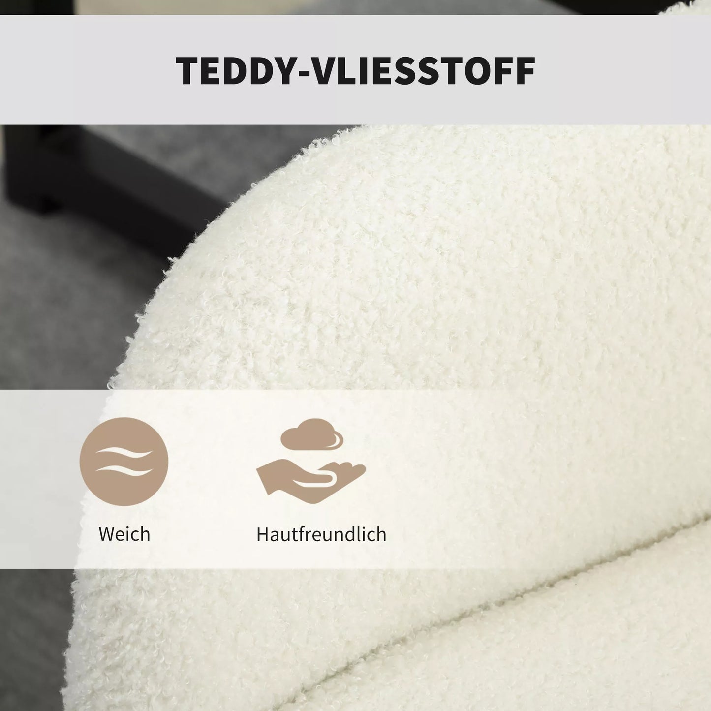 Sukama biuro kėdė su ratukais, darbo kėdė, vilnos audinys, putplastis, reguliuojamas aukštis, namų biurui, kreminės baltos spalvos