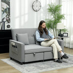 4in1 Sofa, reguliuojama sofa, sofa-lova, su pagalvėmis, audinio apmušalas, skirta svetainei, miegamajam, pilka
