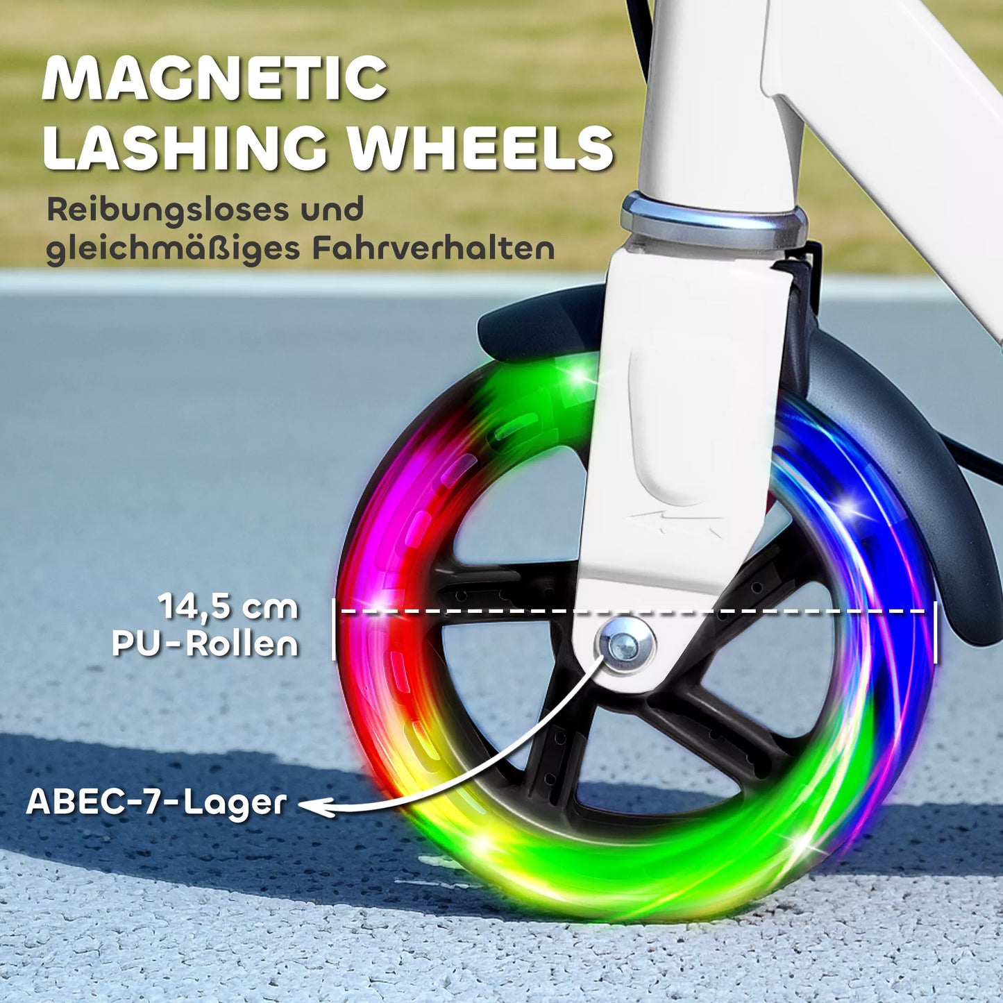 Vaikutis paspirtukas, Dvigubi stabdžiai, Metalo rėmas, Atrama kojai, Sulankstomas, 3-8 metai, Baltas