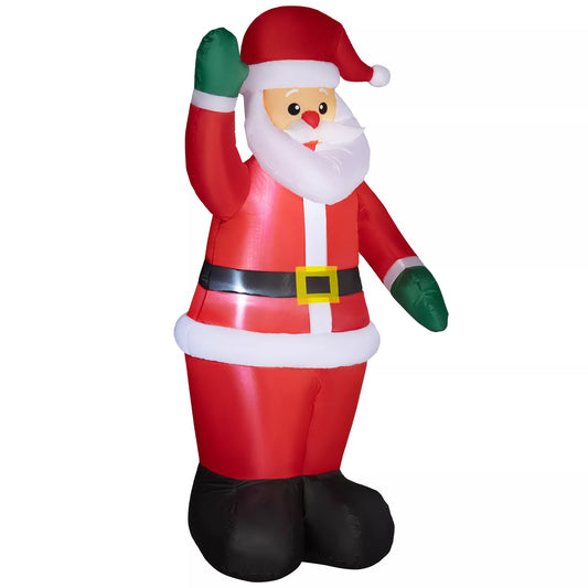 Kalėdų senelis, 1,84 m aukščio, su LED apšvietimu, savaime prisipučiančios sodo dekoracijos