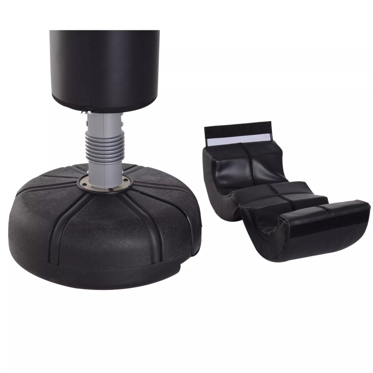 Laisvai stovintis bokso maišas su stovu ir plastiko pagalve, 176 cm, tinka profesionalams ir pradedantiesiems, juodos spalvos