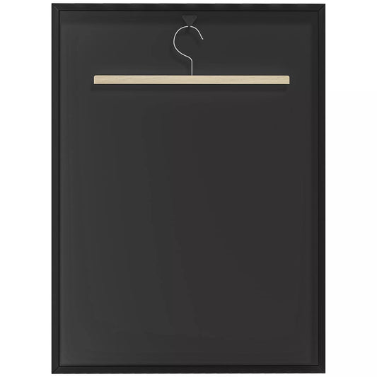 Trikotažo vitrina, drabužių pakaba, aliuminio rėmas, UV atsparus akrilinis priekis, juoda