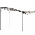 Prie sienos tvirtinama pergola, terasos pavėsinė su drenažo angomis, plienas ir poliesteris, 300x250x250 cm, juoda ir kreminė