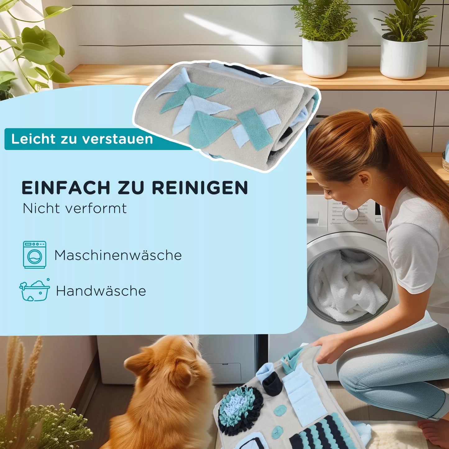 Šunų antklodė, patogi, su dekoratyviniais elementais, 74x50x5 cm, daugiaspalvė