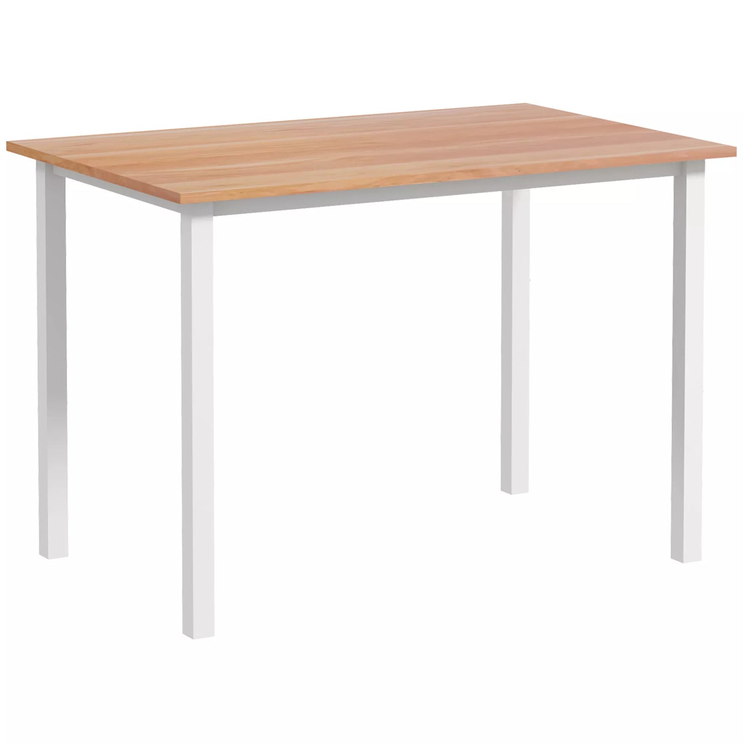 Valgomojo stalas 6 žmonėms, virtuvės stalas, prailginamas, rudas + baltas