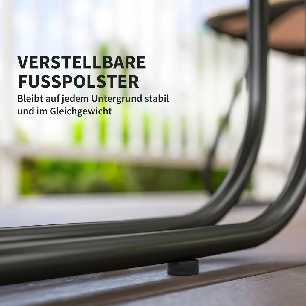 Sodo baldų komplektas iš polirattanų Poilsio komplektas su sofa, foteliais, stalu, pagalvėlėmis, atsparus oro sąlygoms 116 x 60 x 69 cm Ruda + tamsiai pilka