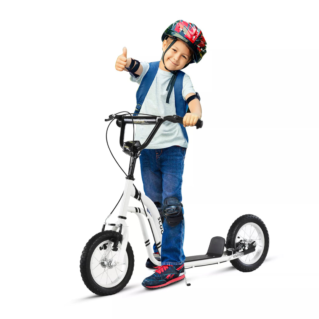 Vaikų paspirtukai nuo 5 metų Scooter Vaikų paspirtukai Paspirtukai Miesto paspirtukai Vaikų paspirtukai Kickboard su pneumatinėmis padangomis 12 colių Guma Aliuminis Balta 120 x 58 x 85-95 cm