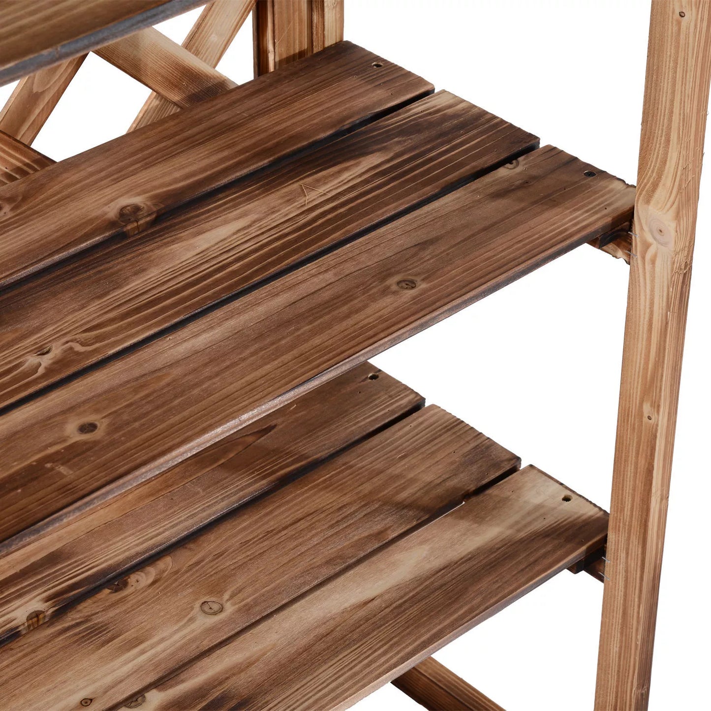 Gėlių stovas, augalų lentyna, 3 pakopos, eglės mediena (Modelis8)