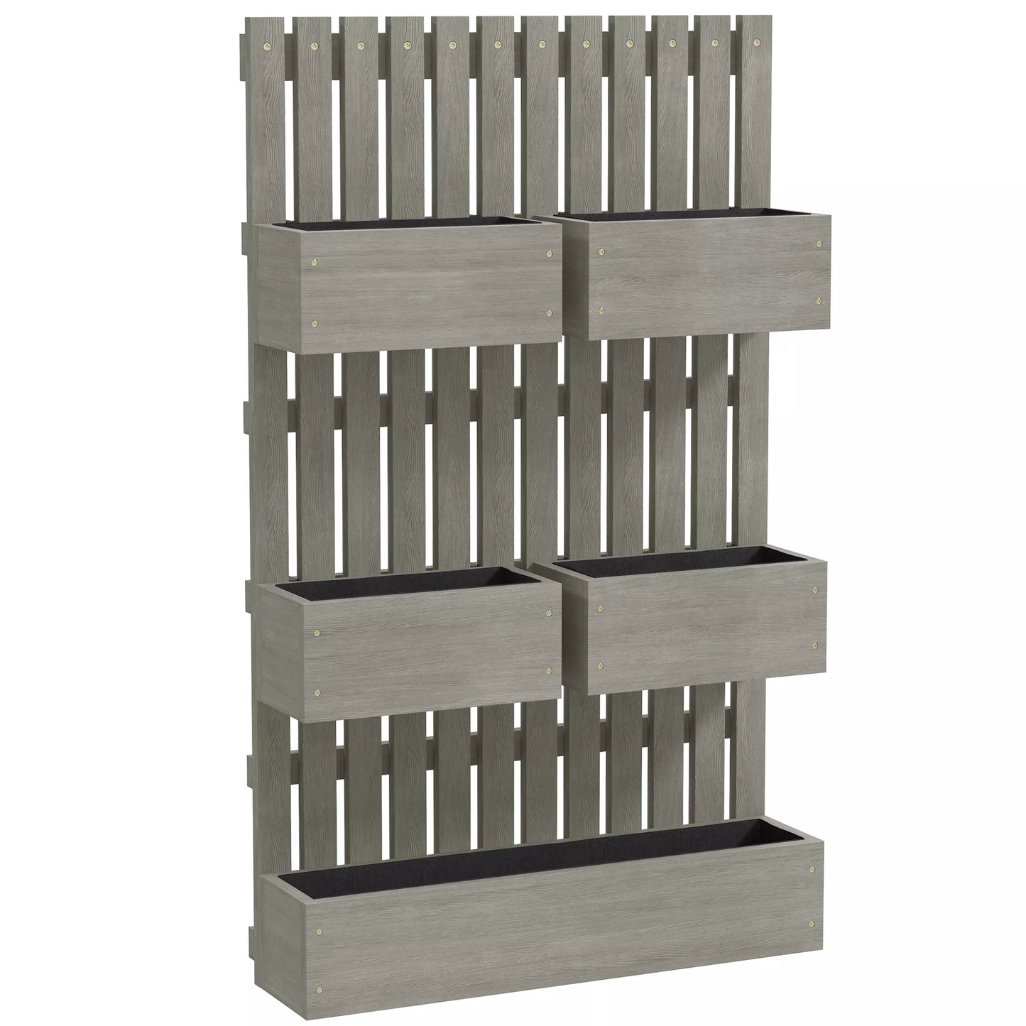 Aukštas medinis lysvė, reguliuojama lysvė su grotelėmis, šiltnamis, sodo lysvė 60x16x100 cm, pilka