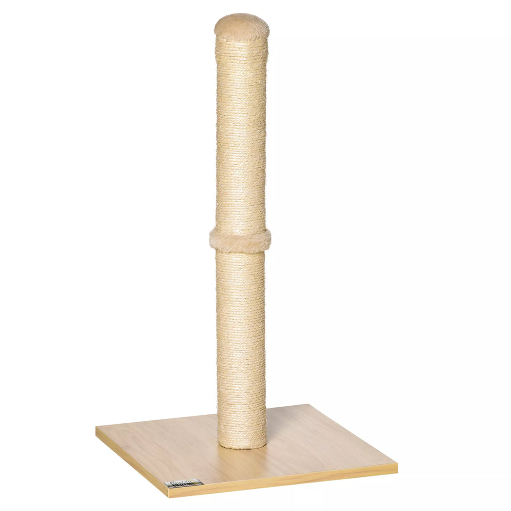 Katės draskyklė stulpas su žaislu, 60 cm, smėlio/ąžuolo spalvos