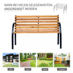 Sodo suolas Parko suolas 2 vietų Sodo plienas + pušies mediena Natūralus B122 x T60 x H83 cm