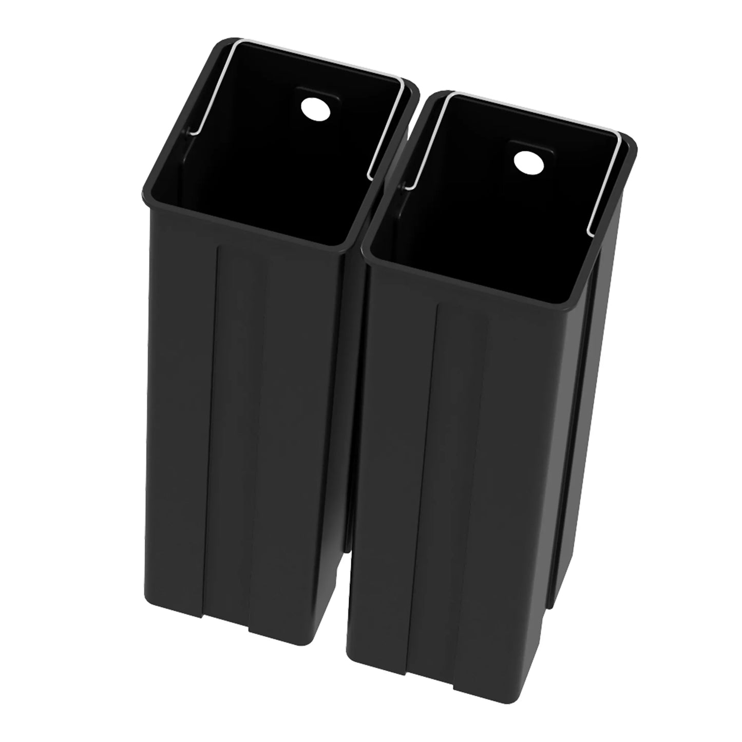 Šiukšliadėžė, šiukšlių dėžė su dangčiu ir pedalu, nerūdijančio plieno, 2x 20 litrų skyriai, sidabro