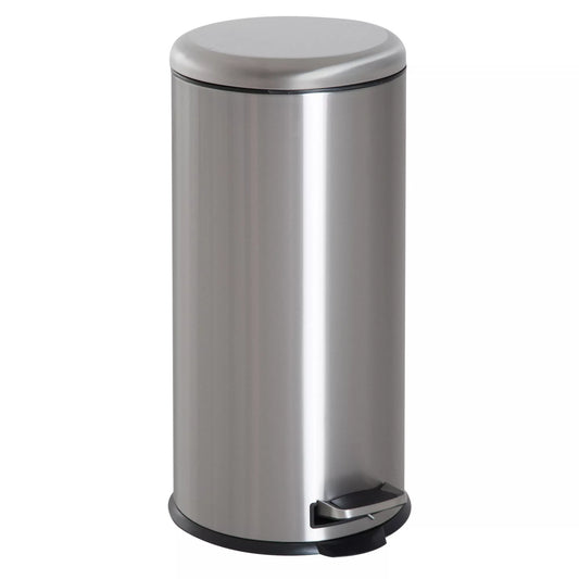 30L šiukšliadėžė, atliekų kibiras, popieriaus krepšys, pedalinis šiukšlių kibiras su dangčiu, kojiniu pedalu, šiukšlių konteineris su vidiniu kibiru, atliekų rūšiavimui svetainei, biurui, apvalus