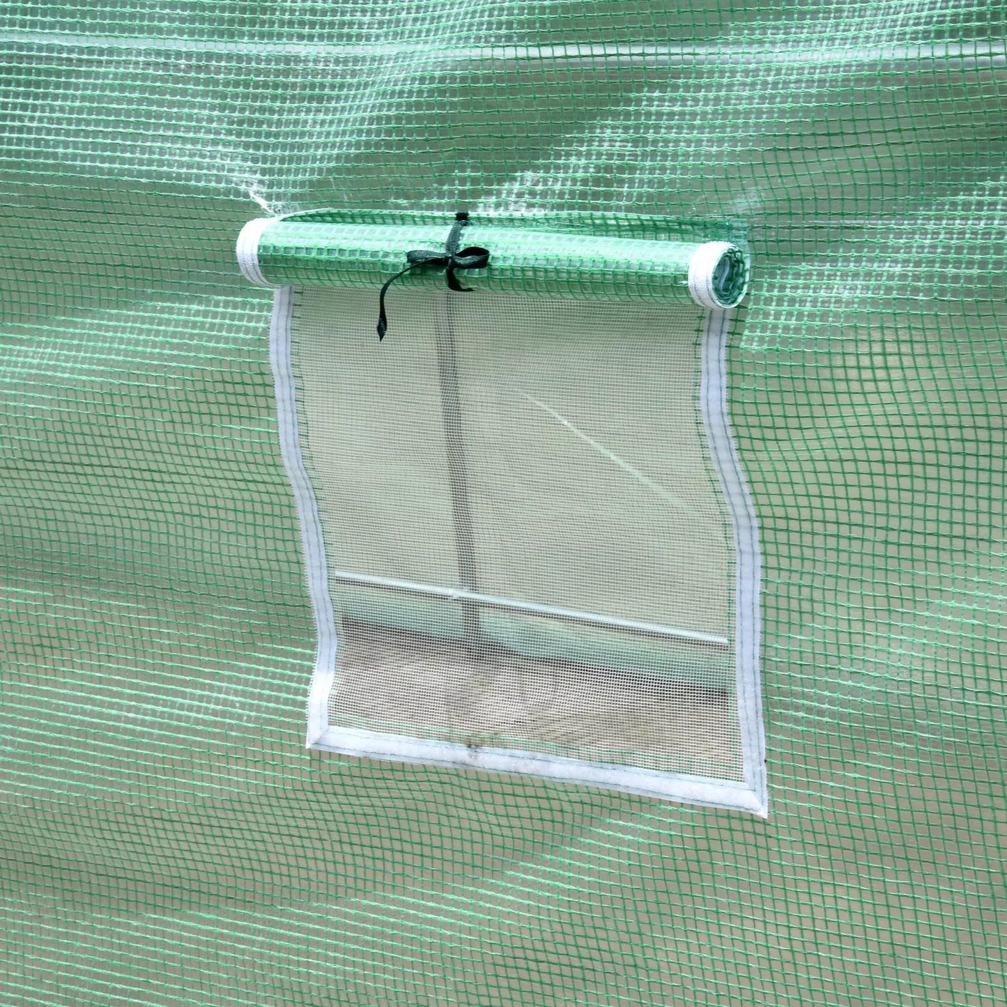 Ark mode šiltnamis, 6 tinkliniai langai, permatoma plėvelė, metalinis rėmas, 3,95 x 1,95 x 1,90m, žalias