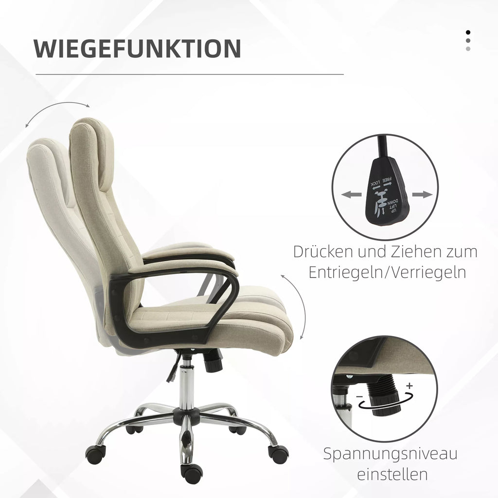 Biuro kėdė ergonomiška reguliuojama iki 120 kg, smėlio spalvos