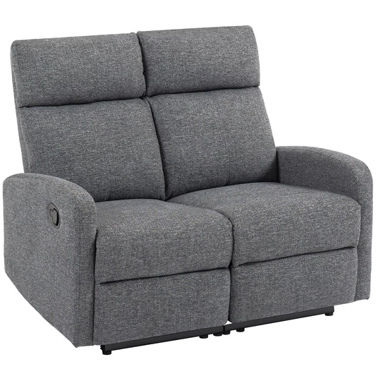 2 vietų sofa, individualiai reguliuojamos atlošos, kojų atrama, audinio apmušalas, plienas, pilka