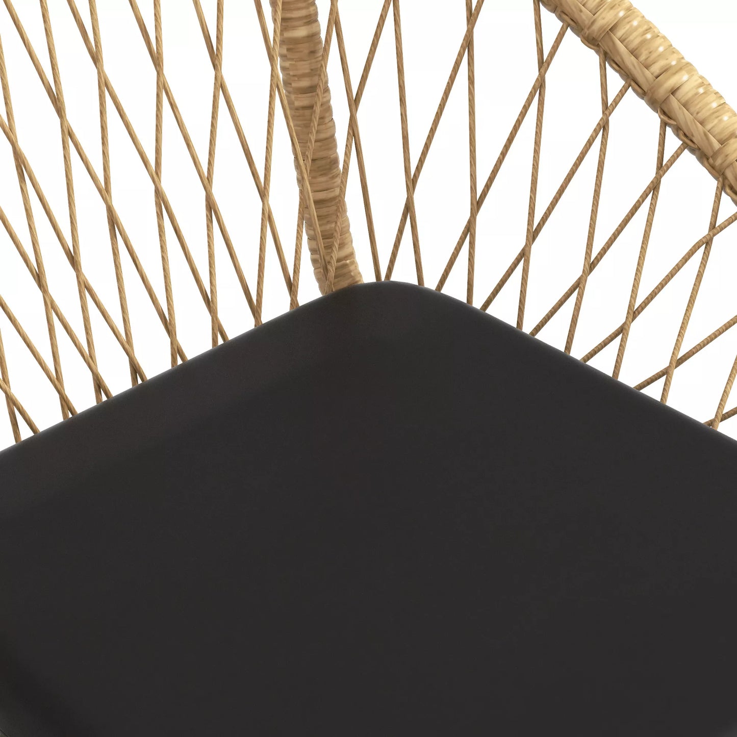 Rataninis lauko baldų komplektas, 2 foteliai ir staliukas, geltonas