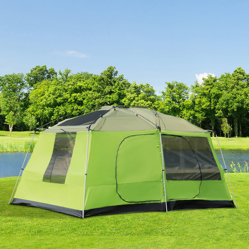Kempingo palapinė Kupolinė palapinė Šeimos palapinė 2 miegamosios kabinos 4–8 asmenims L405 x B305 x H225 cm