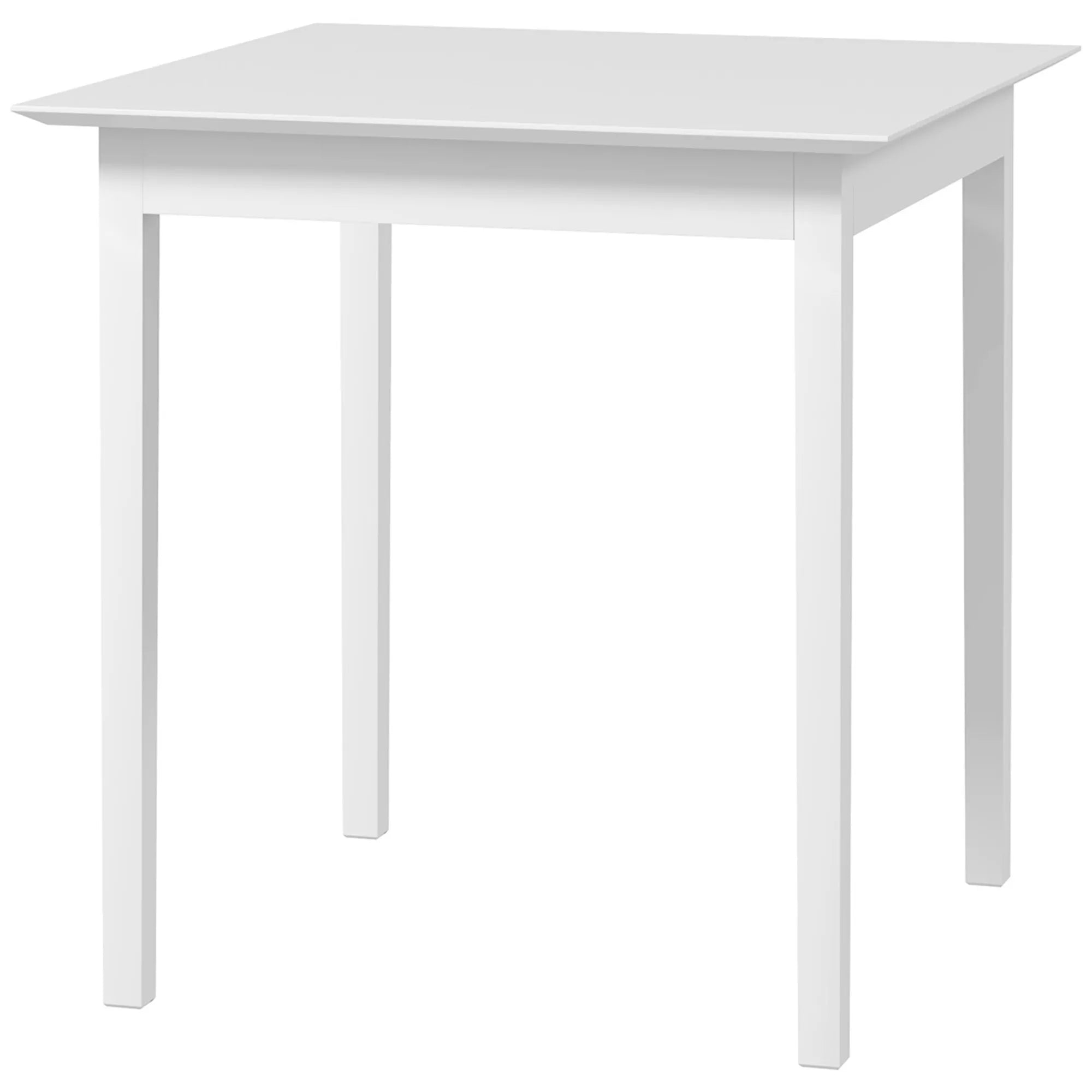 HOMCOM Virtuvės ir valgomojo stalas, kvadratinis, modernaus dizaino, 75 cm x 75 cm x 76 cm, baltas