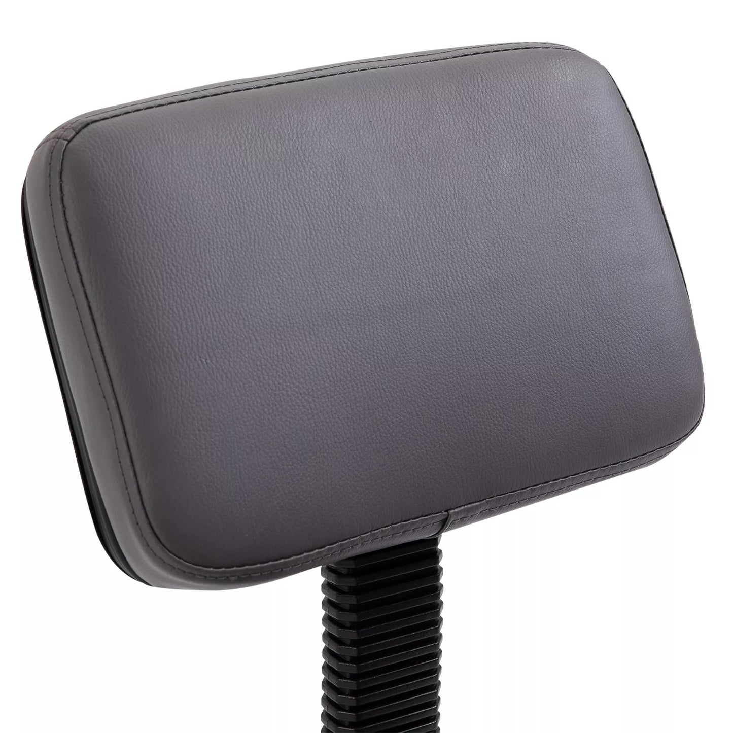 Salono taburetė, reguliuojamo aukščio, ergonomiška, 360° besisukanti, su 5 ratukais, pilkos spalvos sintetinė danga