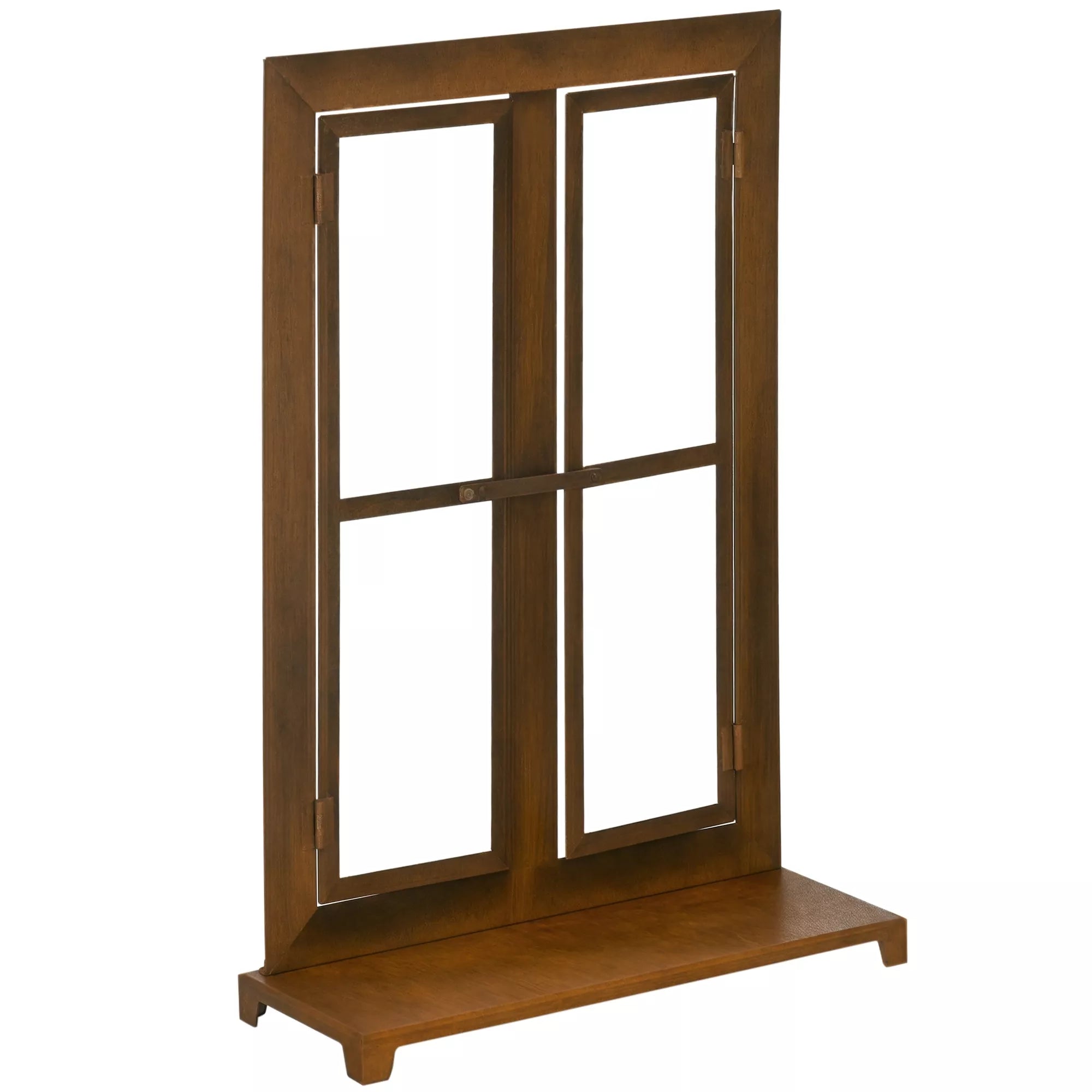 Dekoratyvinis lango rėmas sodui, vintage stiliaus, 55 cm x 19 cm x 80 cm, metalas, rudas