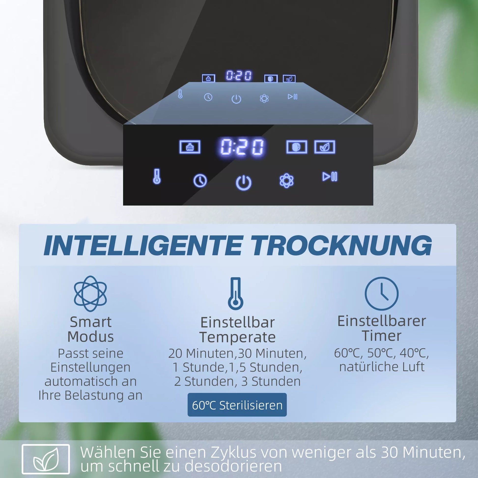 Drabužių džiovintuvas su UV dezinfekcija, kompaktiškas dizainas, 4 kg talpa, nerūdijančio plieno, pilkos spalvos