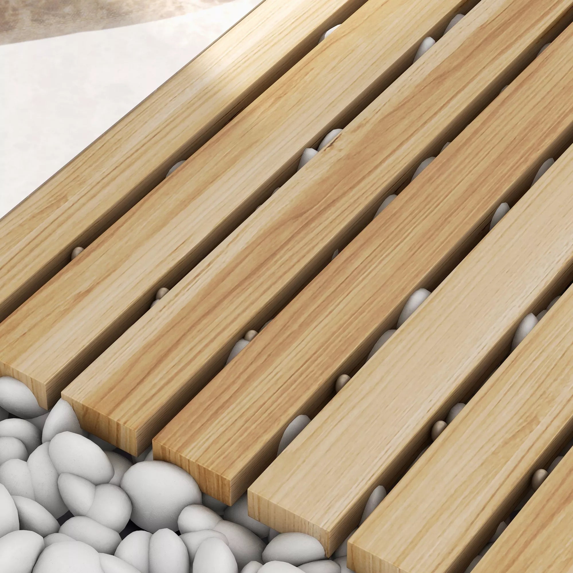 Išskleidžiamas sodo takelis, atsparus oro sąlygoms, eglės mediena, 120 x 47 x 1 cm, natūralus