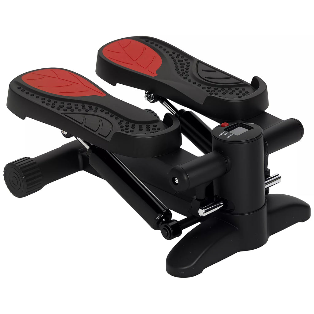 Mini treniruoklis, Kompaktiškas treniruoklis mankštai, Fitneso treniruoklis su LCD monitoriumi ir neslystančiais pedalais, Juodas
