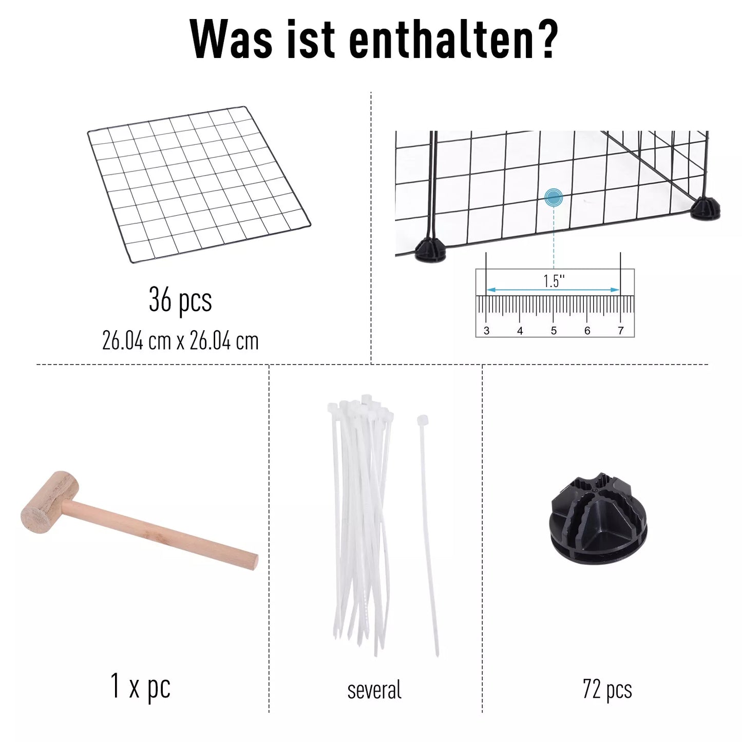 Laisvas aptvaras, voljeras, "pasidaryk pats" šuniukų voljeras, grotelinis aptvaras smulkiems gyvūnėliams iš metalinių grotelių, atitvaras smulkiems naminiams gyvūnėliams, vidinis voljeras 36 plokštės, juodas, 146 x 73 x 73 cm