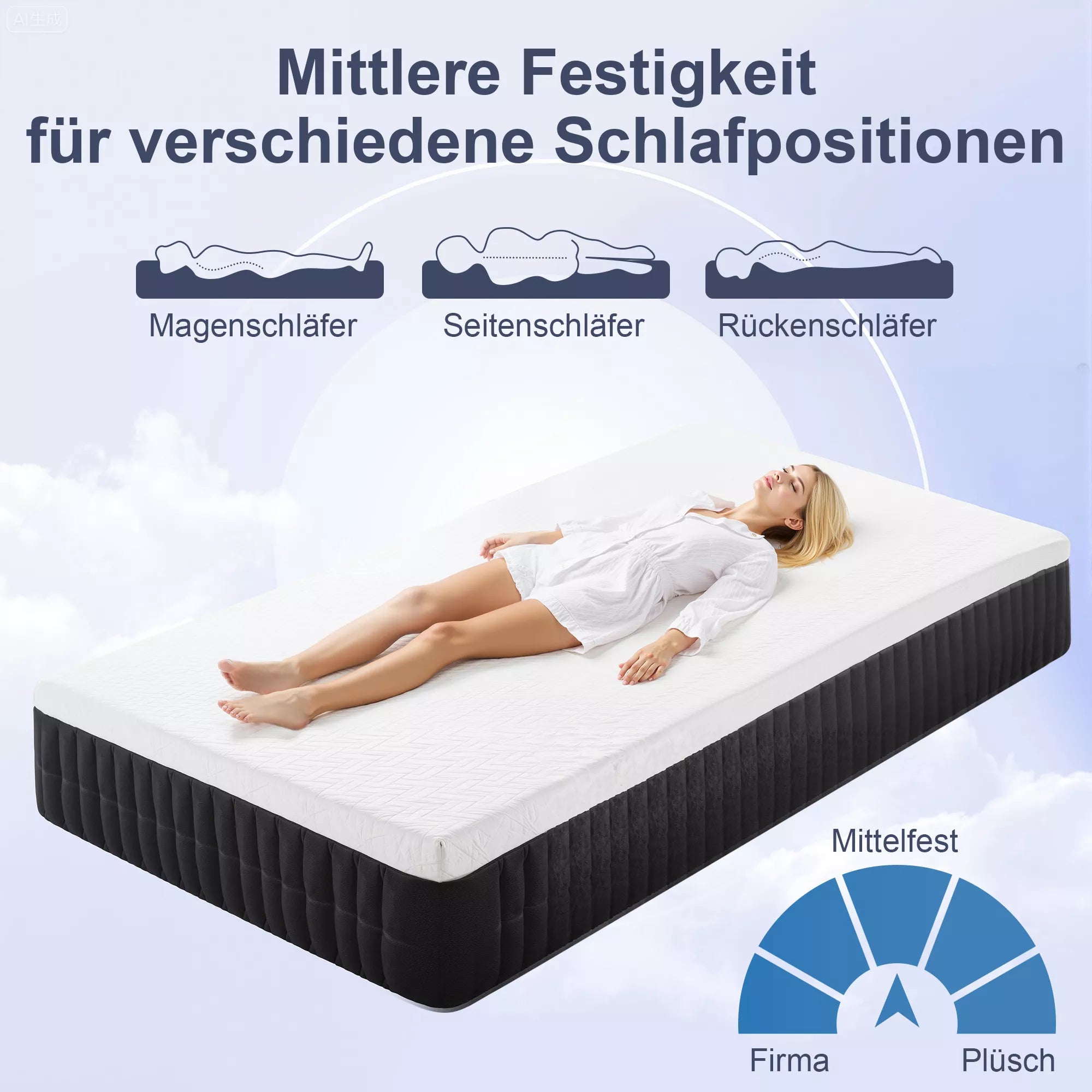 Ergonominis čiužinys, Memory putos, 7 zonų atrama, kišeninės spyruoklės