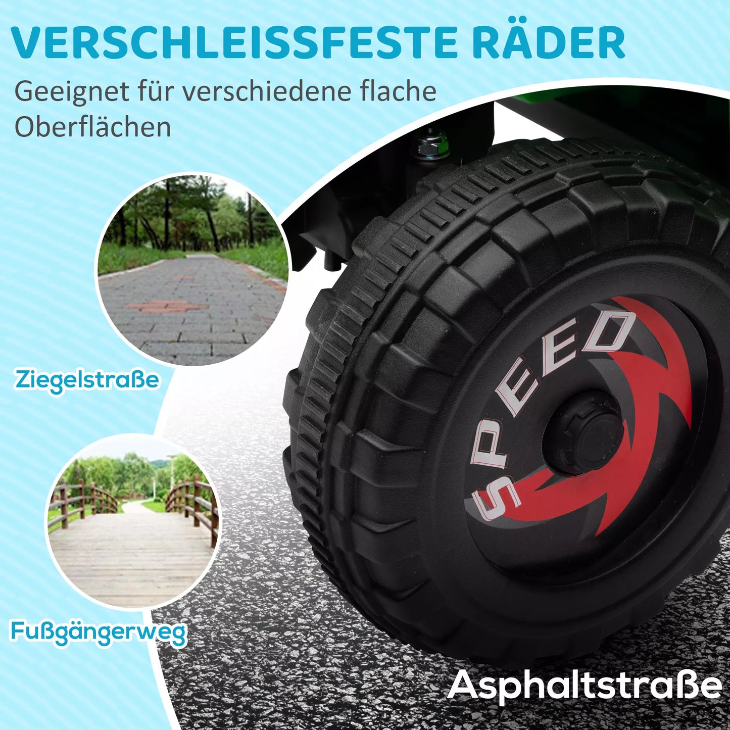 Elektrinis vaikiškas keturratis, 2,5 km/h, važiavimas pirmyn ir atgal, nuo 18-36 mėn., žalias