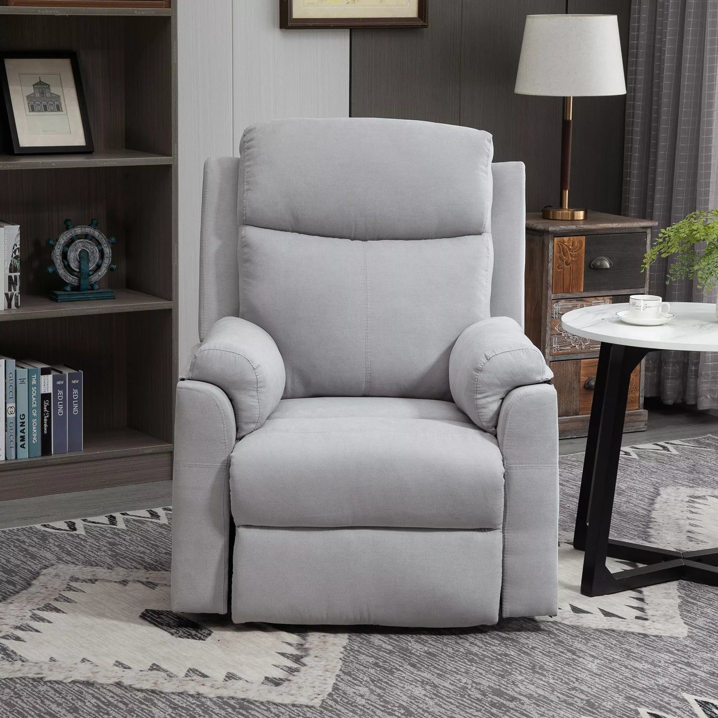 Elektrinis krėslas su pakėlimo funkcija, skirtas senjorams, relaksacinis krėslas, TV krėslas su miego funkcija ir pakėlimo pagalba, poilsio krėslas, atlošimo funkcija, lininis lietimas, šviesiai pilkas, 83 x 89 x 102 cm