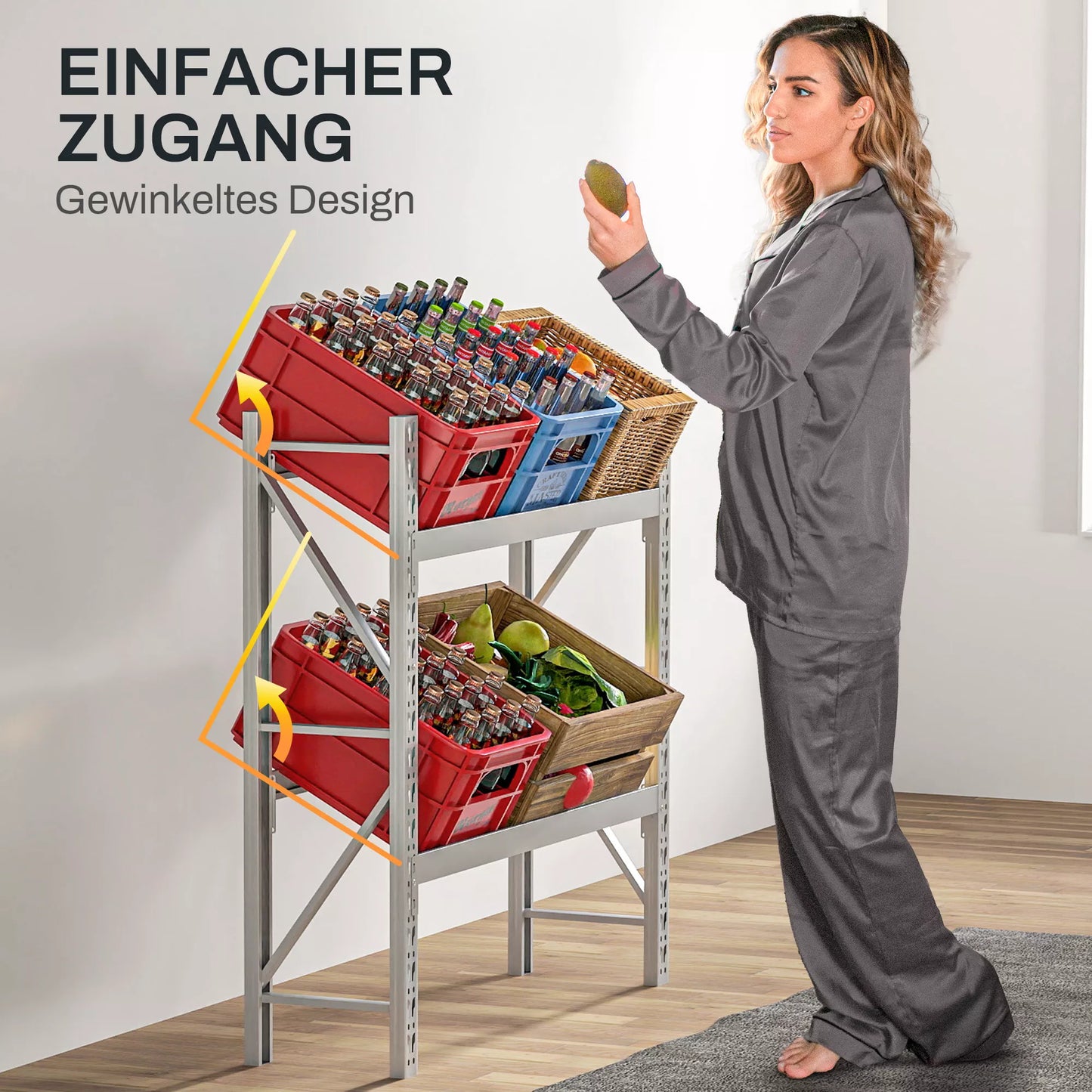 Laikiklis gėrimų dėžėms, iki 6 dėžių, reguliuojamo aukščio, plieninis rėmas, 110x30x110 cm, Baltas