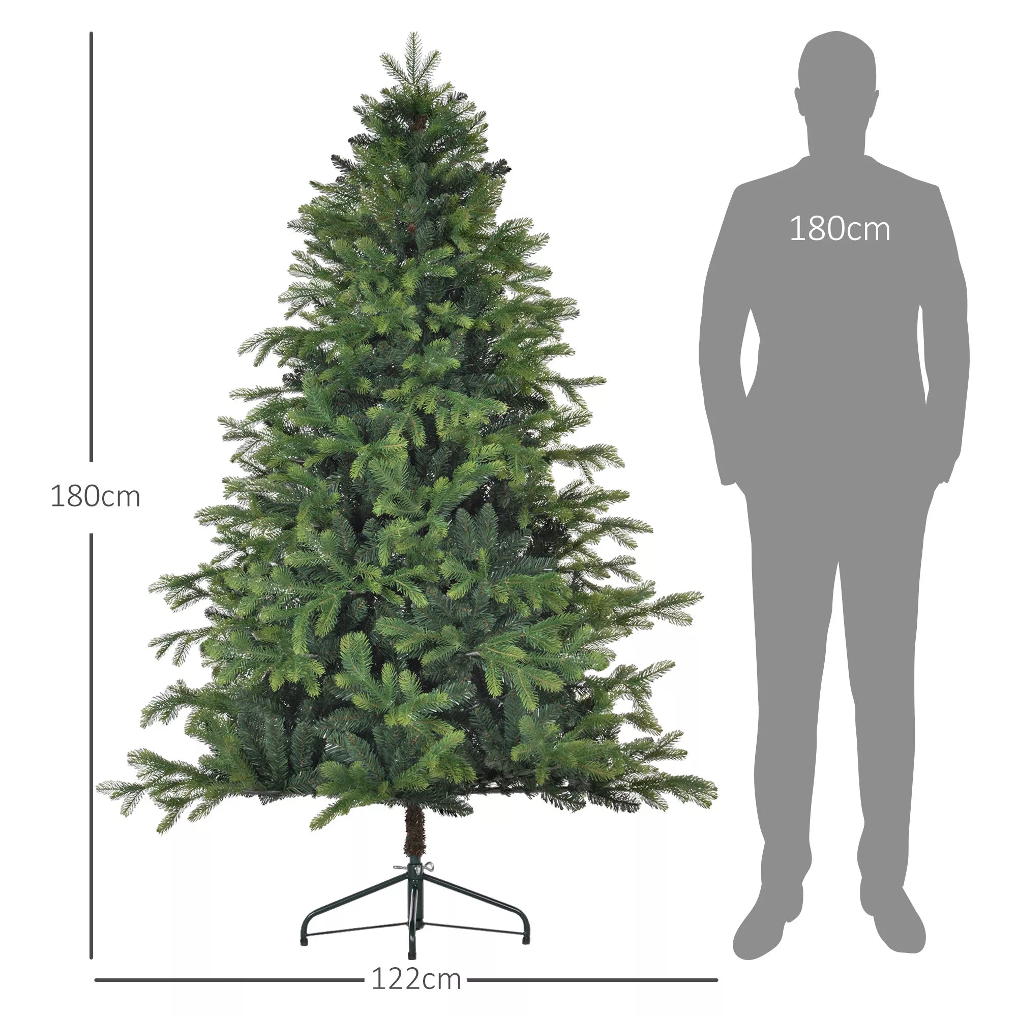 Dirbtinė Kalėdų eglutė, realistiškas išvaizda, atspari ugniai, tvirtas metalinis pagrindas, 183 cm, žalia