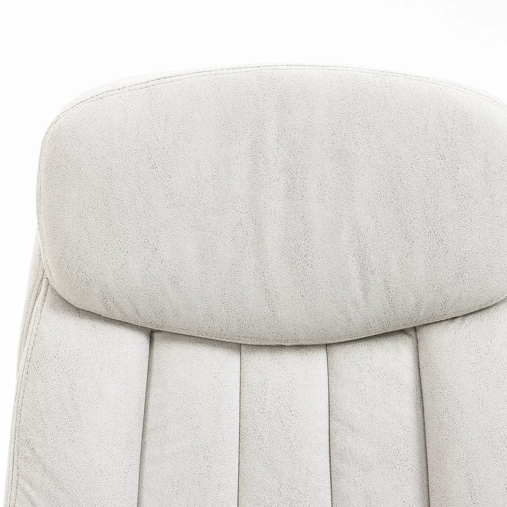 Biuro kėdė su masažo ir šildymo funkcija, ergonomiška, 66x67x110-118 cm, kreminė balta