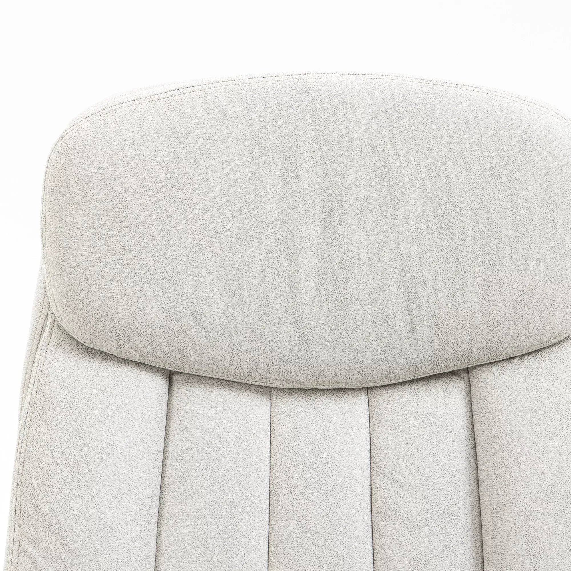 Biuro kėdė su masažo ir šildymo funkcija, ergonomiška, 66x67x110-118 cm, kreminė balta