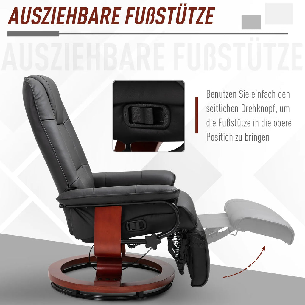 TV fotelis su atlošiamąja funkcija iki 120 kg, juodas