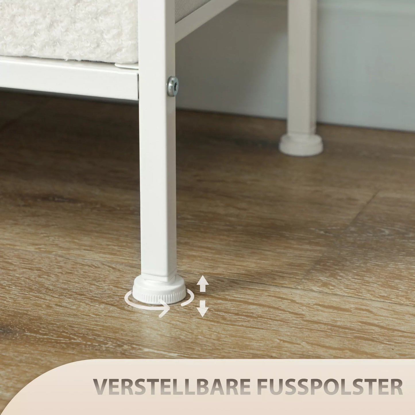 Komoda, sandėliavimo spintelė su 8 audinio stalčiais, elektros lizdų juosta, plieninis rėmas, stalčių spintelė prieškambariui, miegamajam, svetainei ir biurui, kreminės baltos spalvos