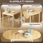 Valgomasis stalas Daugiafunkcinis medinis sulankstomas virtuvės stalas 6 žmonėms su atlenkiama konstrukcija 140 x 70 x 75 cm Natūrali mediena