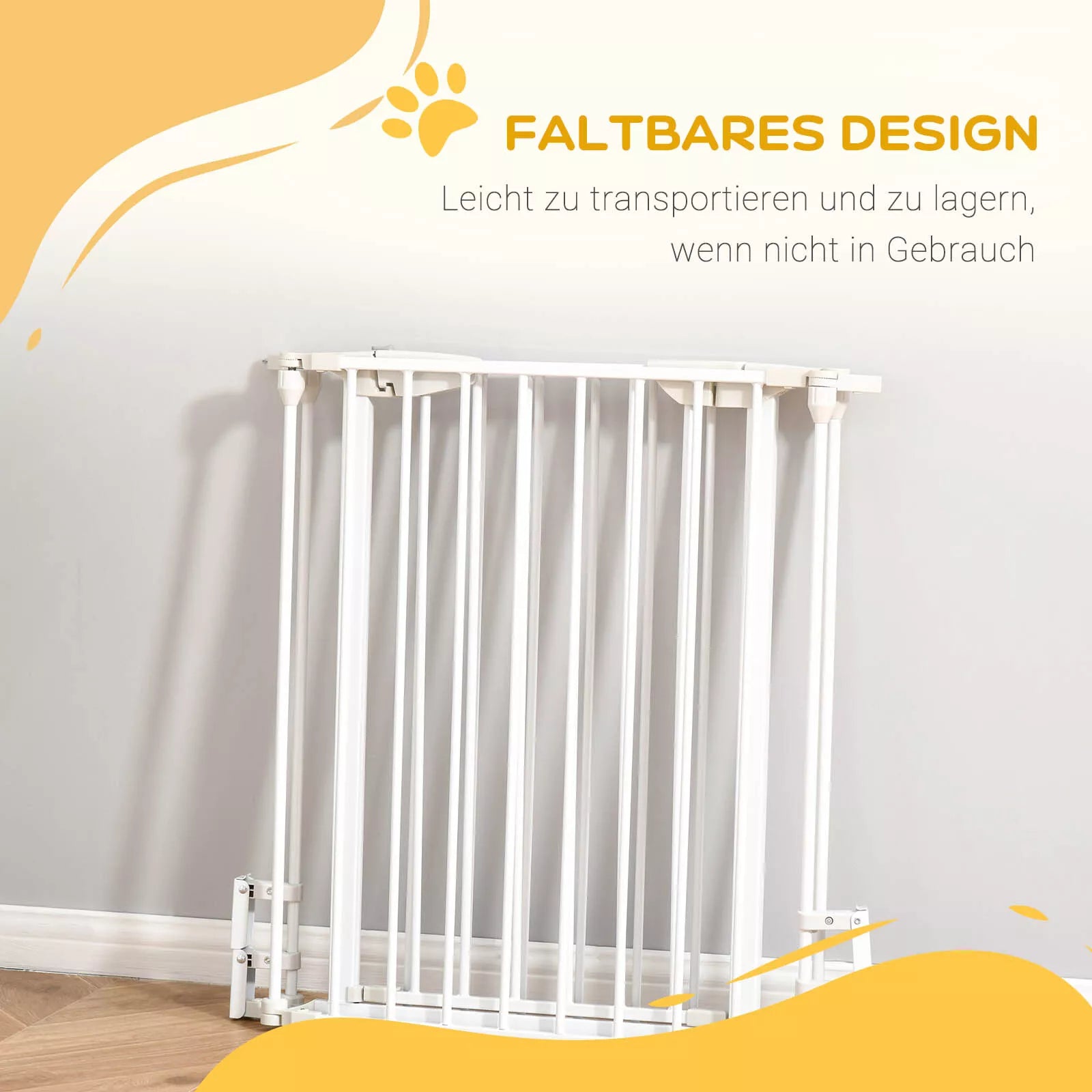 Šunų barjeras 180 x 74,5 cm, reguliuojamas, baltas