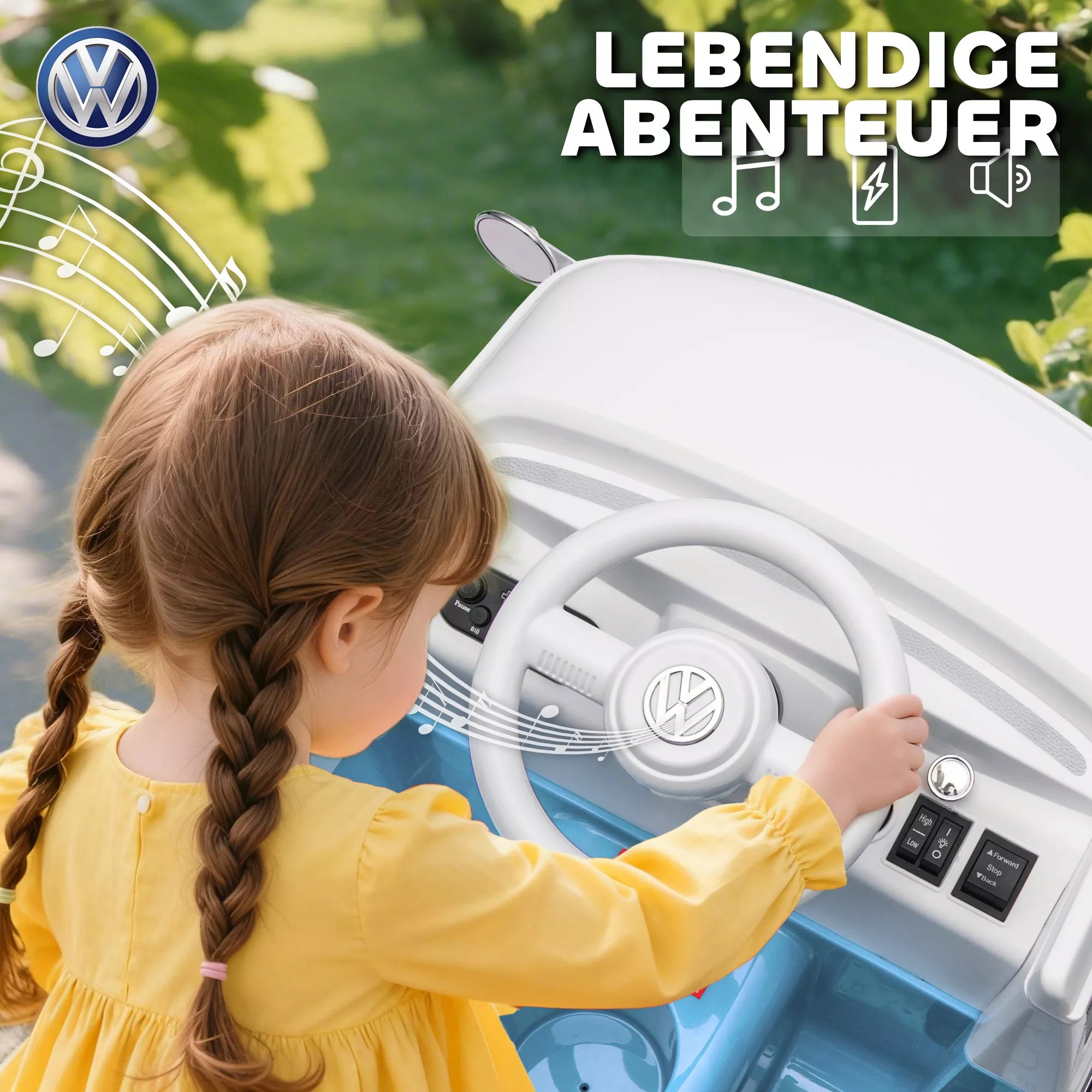 Vaikų elektrinis automobilis, 12 V vaikų transporto priemonė su MP3, dvigubu varikliu, elektrine transporto priemone su signaline, švelniu paleidimu, 89 x 49 x 41,5 cm, mėlyna