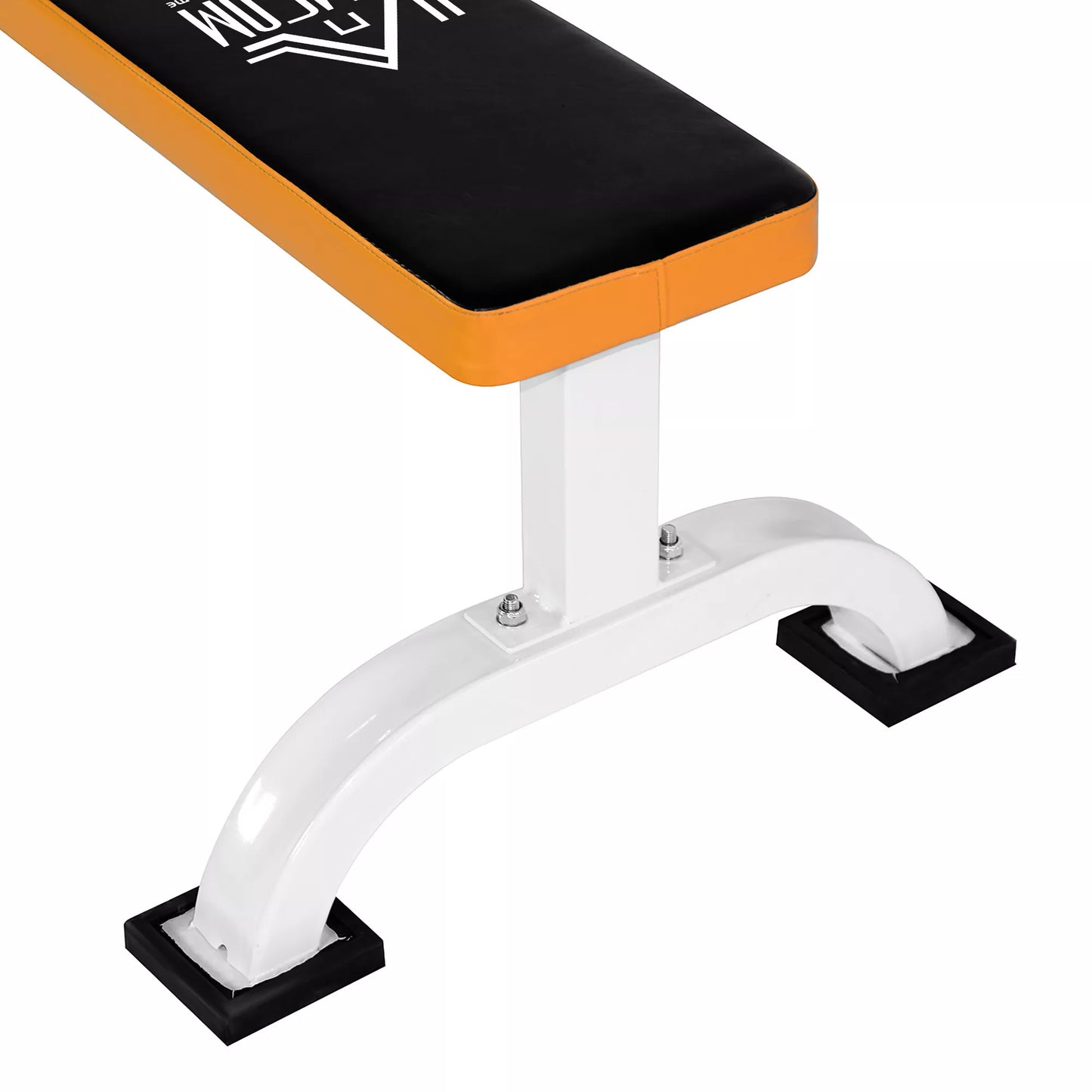 Hantelių suolas, plokščias suolas, fitneso suolas, daugiafunkcinis treniruočių suolas namų jėgos treniruotėms, plienas, juodas, 112x 62 x 43 cm