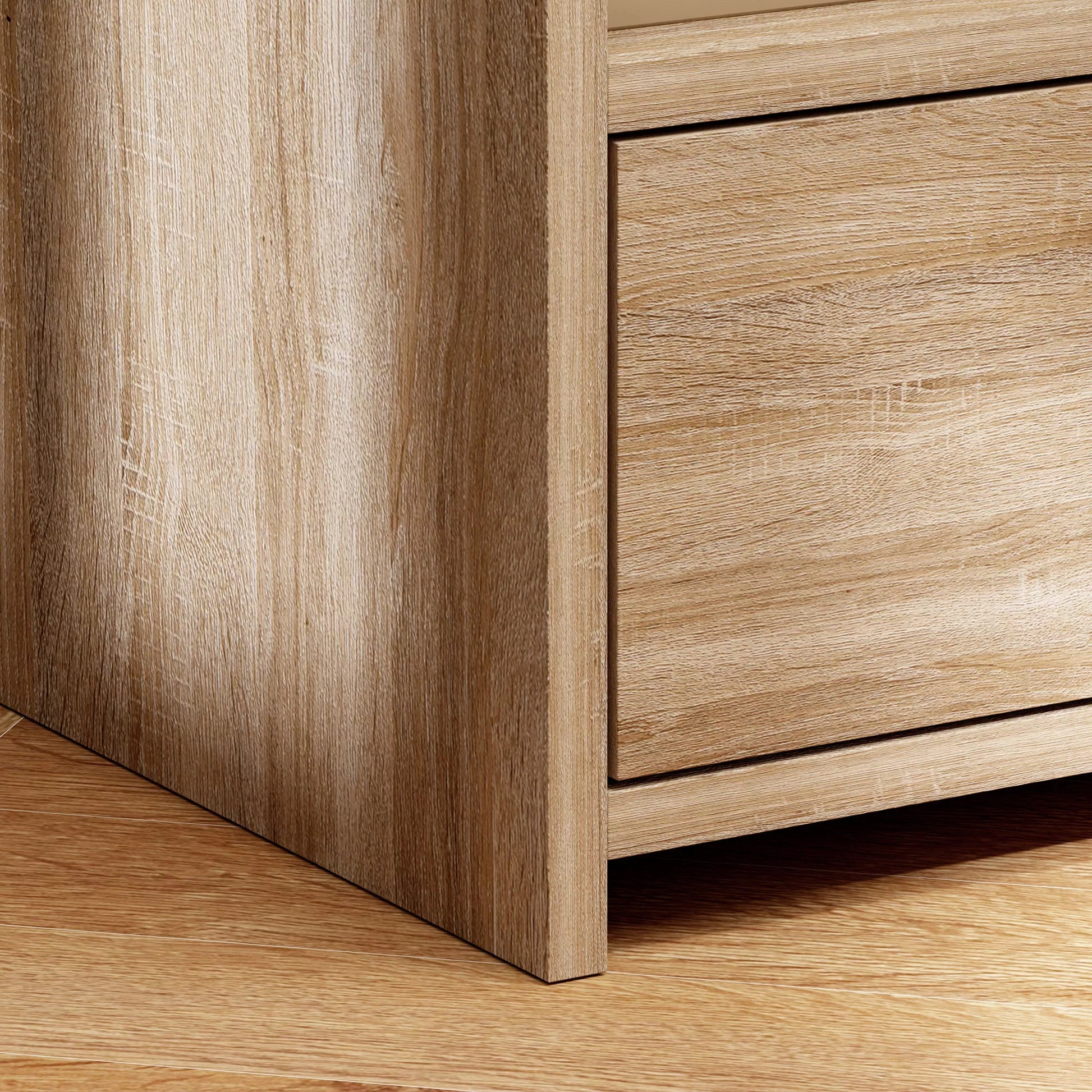 Pagalbinis staliukas, naktinis staliukas su laikymo vieta, MDP plokštė, saugus nuo apvirtimo, modernus, natūralaus medžio