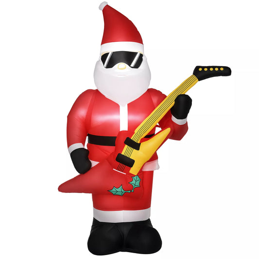 Kalėdinė dekoracija Pripučiamas Kalėdų Senelis Lauko kalėdinė puošmena, su pūstuvu, 140 m, raudona + balta