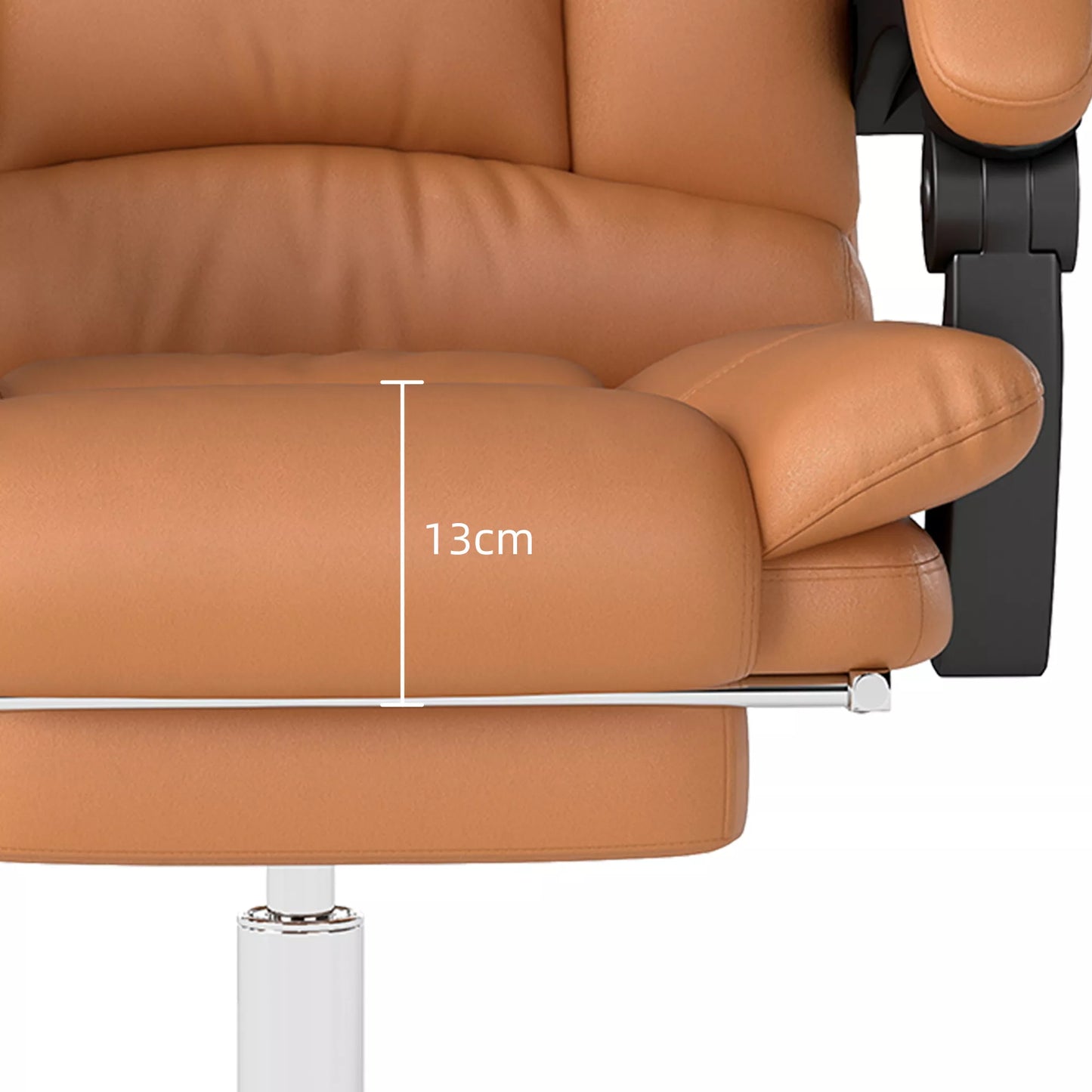 Masažinė biuro kėdė, darbo kėdė su šildymo funkcija, pasukama kėdė, atlošiama funkcija, aukščiui reguliuojama kompiuterio kėdė, šviesiai ruda