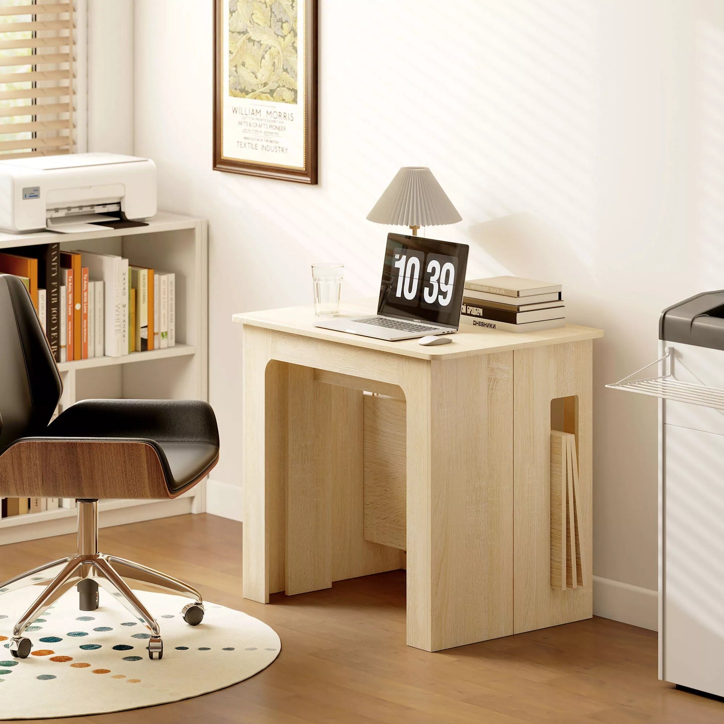 Valgomojo stalas, sulankstomas, prailginamas virtuvės stalas, medžio drožlių plokštės, 60–180 x 85 x 75 cm, natūralus