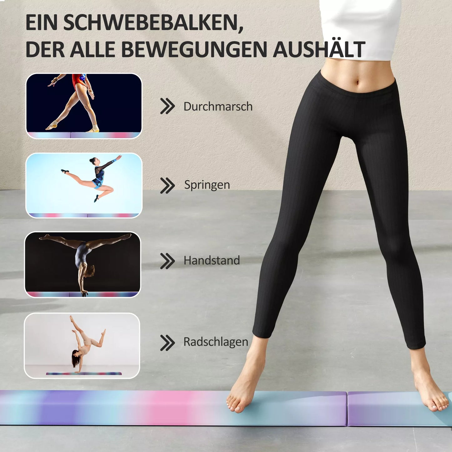 Balansinis tiltelis 2,4 m, sulankstomas, neslystantis pagrindas, nuo 3 metų, iki 80 kg, kelių spalvų