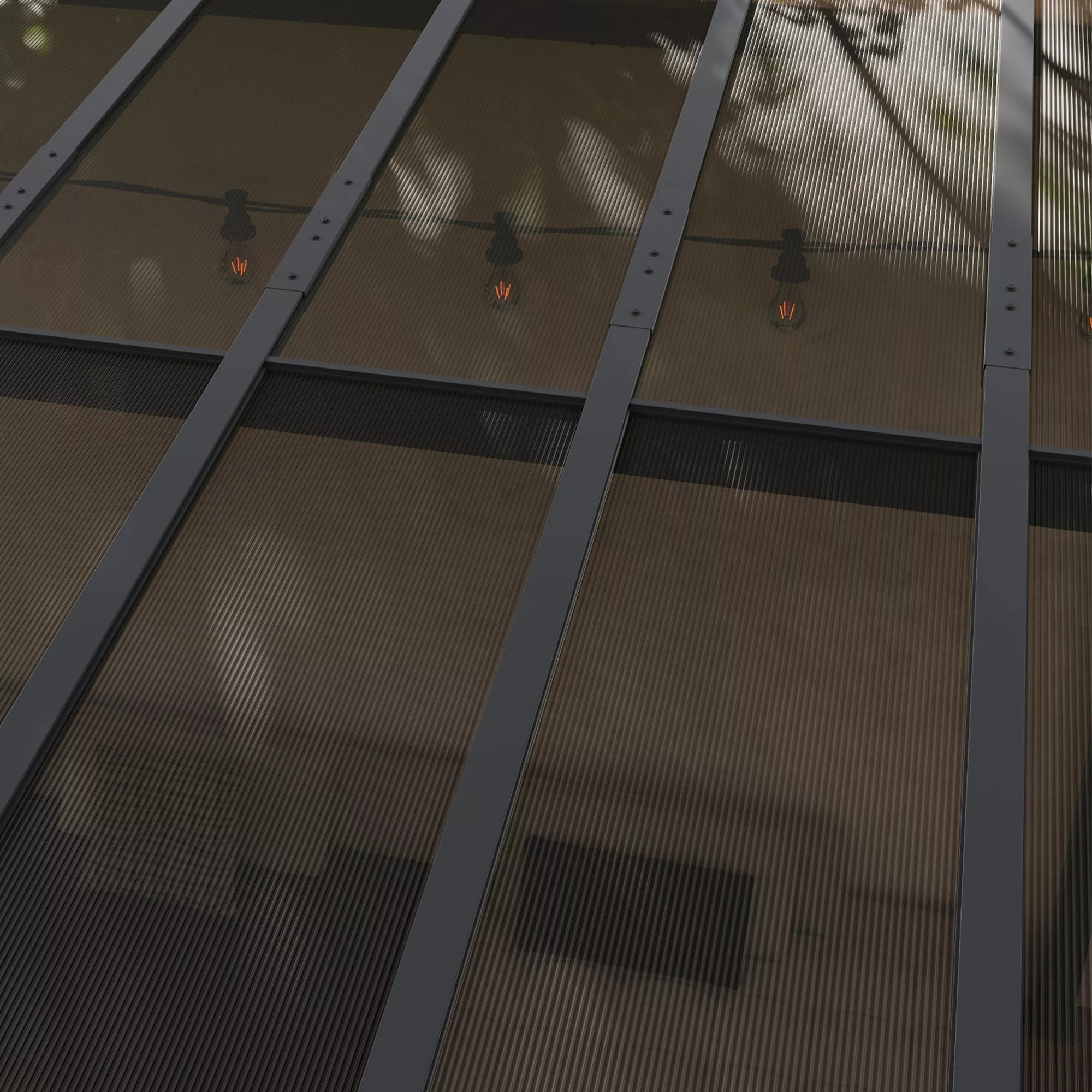 3 x 3 m metalinė pergola, sodo pergola su vandeniui atspariu stogu, laisvai stovinti, atspari vėjui, atspari UV spinduliams, tamsiai pilka