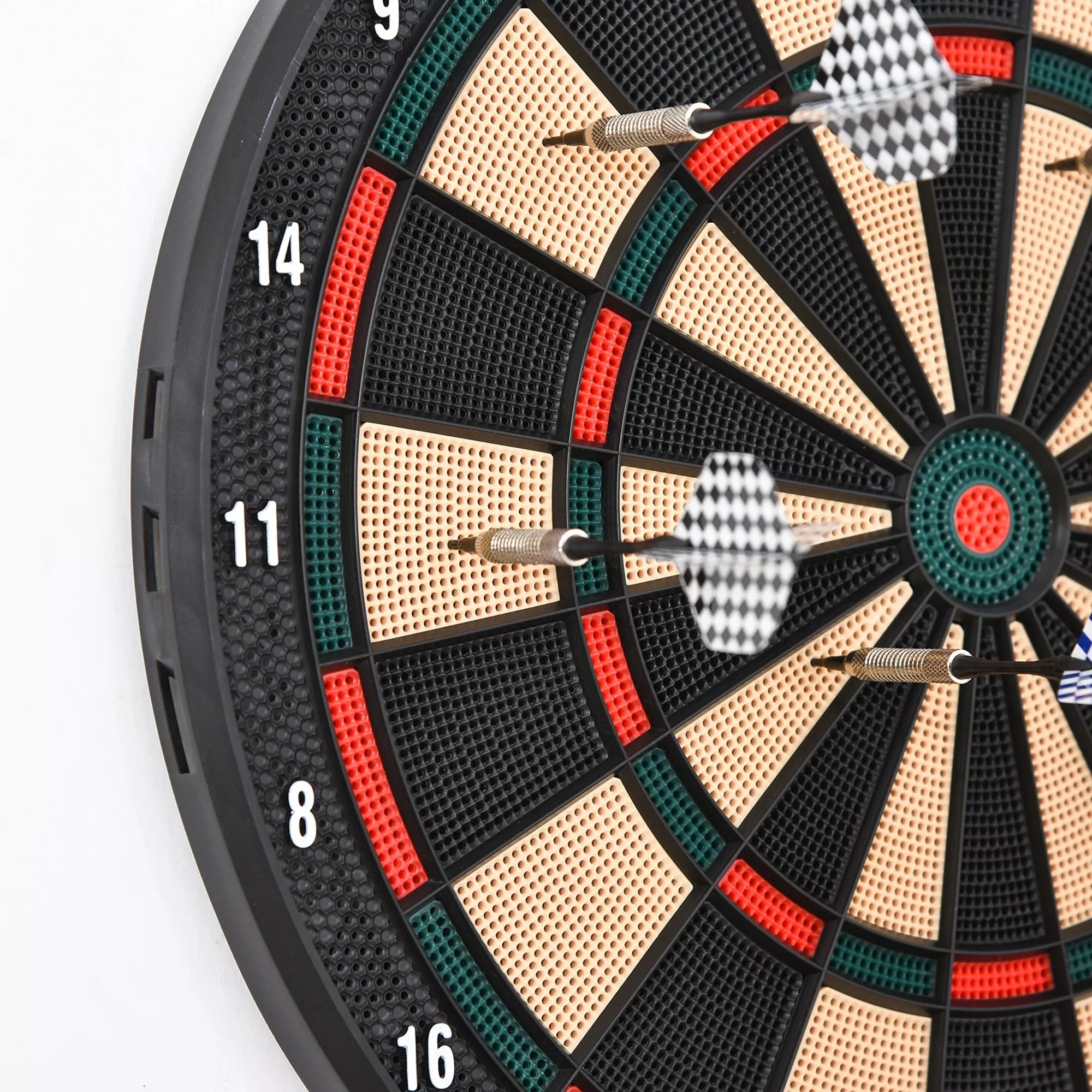 Elektroninis dartų taikinys su automatiniu taškų skaičiavimu Dartboard Dart-set su 6 dartais 30 dartų galvutėmis 26 žaidimais ir 185 taškų variantais 8 žaidėjams Garso efektai Juodas 44 x 39,5 x 2,2 cm