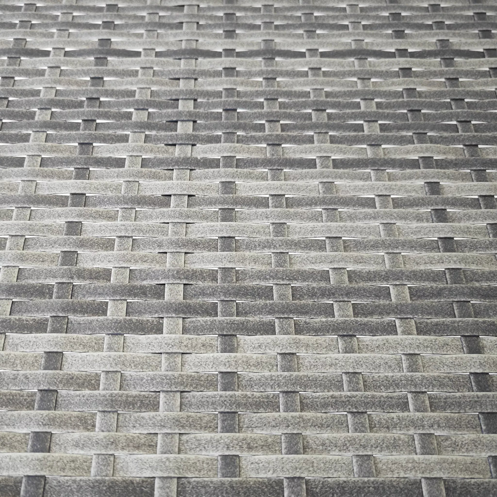 Balkono stalas, pusapvalus, poliratanas + metalas, 100x50x74 cm, pilkos spalvos